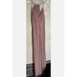 NWT DB Studio V-Neck Draped Jersey Slit Maxi‎ Dress in Dusty Rose Size 4